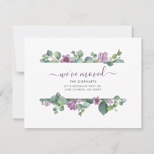 引っ越しましたアドレスEucalyptus Greenery Moving (正面)