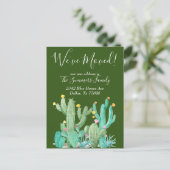 引っ越しましたアナウンスサボサザートカッティ ポストカード (スタンド正面)