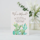 引っ越しましたアナウンスサボサザートカッティ ポストカード (スタンド正面)