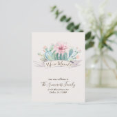 引っ越しましたアナウンスサボサザートカッティ ポストカード (スタンド正面)