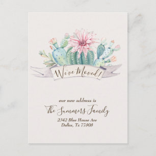 引っ越しましたアナウンスサボサザートカッティ ポストカード