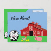 引っ越しましたアニマルファームハウスバーン 案内ポストカード (正面/裏面)