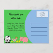 引っ越しましたアニマルファームハウスバーン 案内ポストカード (裏面)