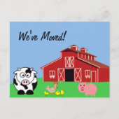 引っ越しましたアニマルファームハウスバーン 案内ポストカード (正面)