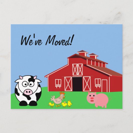 引っ越しましたアニマルファームハウスバーン 案内ポストカード (正面)
