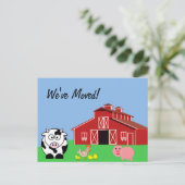 引っ越しましたアニマルファームハウスバーン 案内ポストカード (スタンド正面)