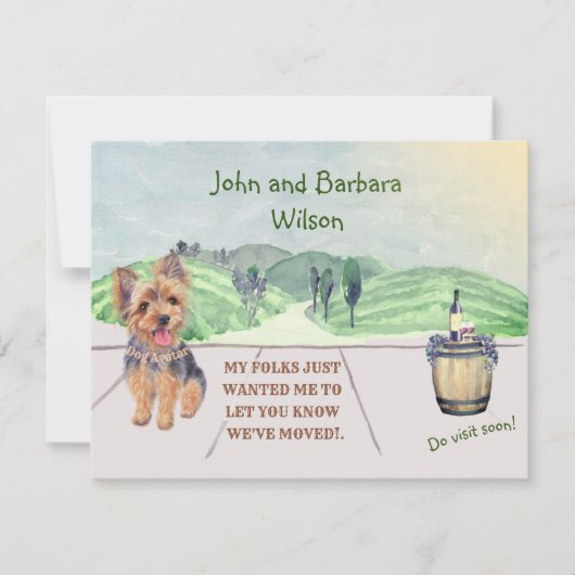 引っ越しましたアバター犬が動く 案内状 (正面)