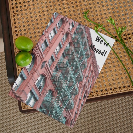 引っ越しましたアパートメント建物引越アナウンス 案内ポストカード