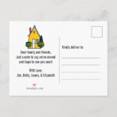 引っ越しましたイエロームービングトラック新住所 案内ポストカード (裏面)