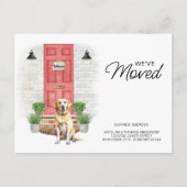 引っ越しましたイエローラブラドールレッドドアドッグ移動 案内ポストカード (正面)