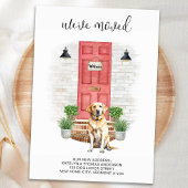 引っ越しましたイエローラブラドールレッドドアドッグ移動 案内ポストカード