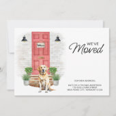 引っ越しましたイエローラブラドールレッドドアドッグ移動 案内状 (正面)