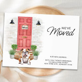 引っ越しましたイングリッシュブルドッグレッドドアドッグ移動 案内状