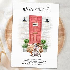 引っ越しましたイングリッシュブルドッグレッドドアドッグ移動 案内状