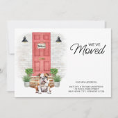 引っ越しましたイングリッシュブルドッグレッドドアドッグ移動 案内状 (正面)