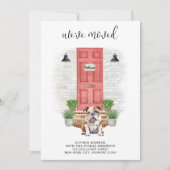 引っ越しましたイングリッシュブルドッグレッドドアドッグ移動 案内状 (正面)