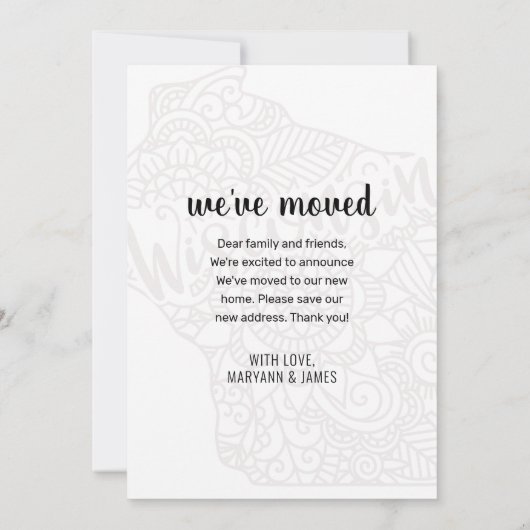 引っ越しましたウィスコンシン州フローラ曼荼羅 案内状 (裏面)