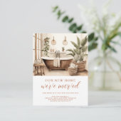 引っ越しましたウォーターカラーコージーバスルーム ポストカード (スタンド正面)