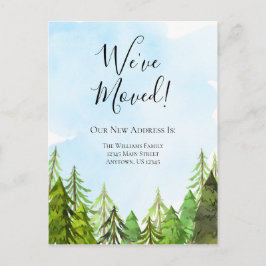 引っ越しましたウォーターカラーツリーズワイルドネスムービング ポストカード