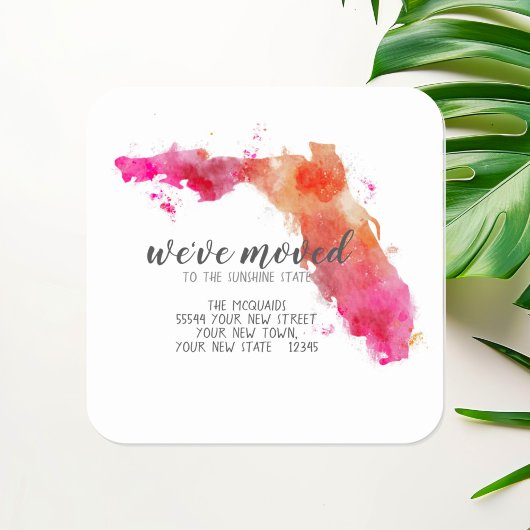 引っ越しましたウォーターカラーフロリダ州 スクエアシール