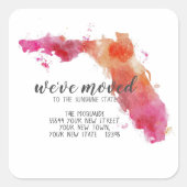 引っ越しましたウォーターカラーフロリダ州 スクエアシール (正面)