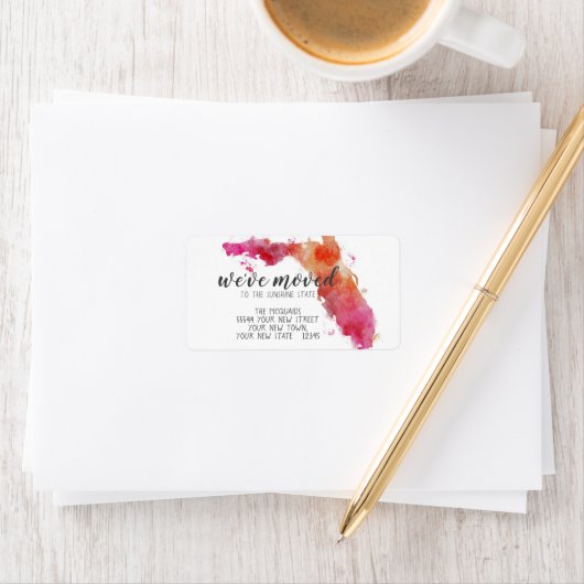 引っ越しましたウォーターカラーフロリダ州 ラベル (インサイチュ)