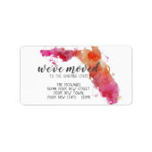 引っ越しましたウォーターカラーフロリダ州 ラベル (正面)