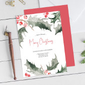 引っ越しましたエレガントの水色クリスマスカード シーズンカード