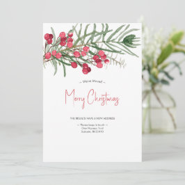 引っ越しましたエレガントの水色クリスマスカード シーズンカード