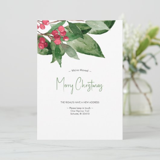 引っ越しましたエレガントウォーターカラークリスマスホリデイC シーズンカード (スタンド正面)