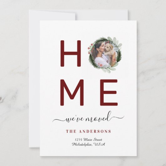 引っ越しましたエレガントクリスマスフォトリースホーム 案内状 (正面)