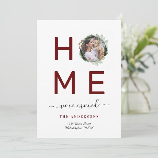 引っ越しましたエレガントクリスマスフォトリースホーム 案内状 (スタンド正面)