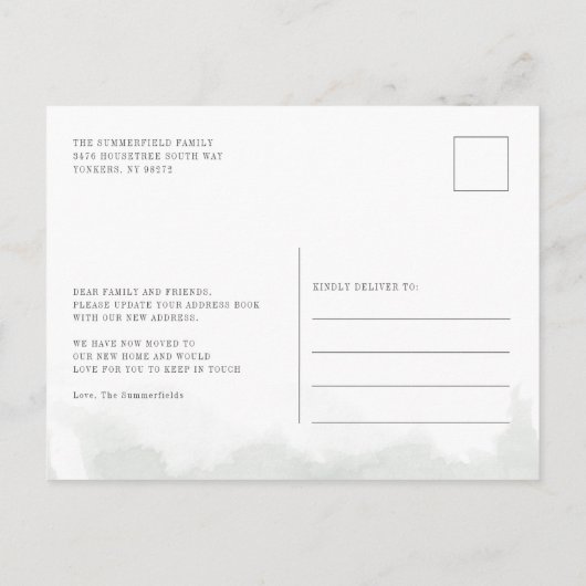 引っ越しましたエレガント移動 案内ポストカード (裏面)
