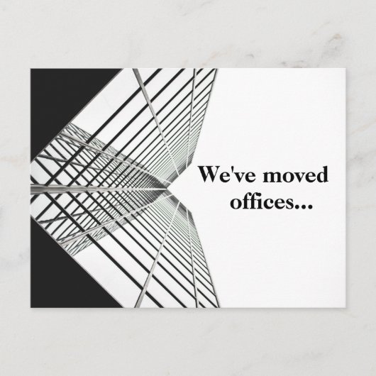 引っ越しましたオフィスの住所の変更BW 案内ポストカード (正面)