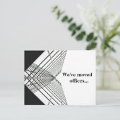 引っ越しましたオフィスの住所の変更BW 案内ポストカード (スタンド正面)