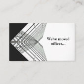 引っ越しましたオフィス白黒移動 名刺 (正面)