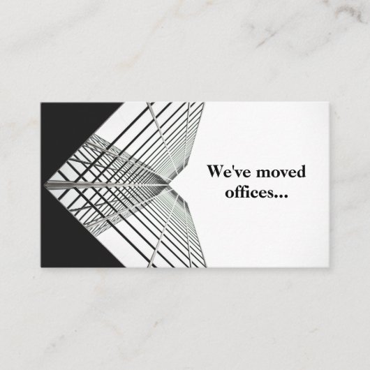引っ越しましたオフィス白黒移動 名刺 (正面)