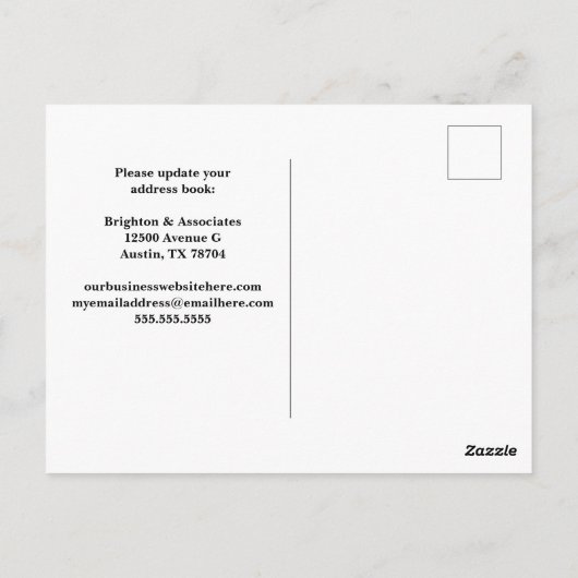 引っ越しましたオフィスSkyline写真の移動 ポストカード (裏面)