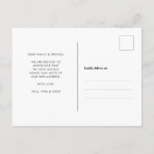 引っ越しましたオレゴン州スウィートニューホームムービング 案内ポストカード (裏面)