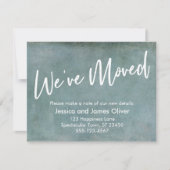 引っ越しましたオン淡い青色のグランジ発表 招待状 (正面)