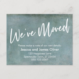 引っ越しましたオン淡い青色のグランジ発表 招待状