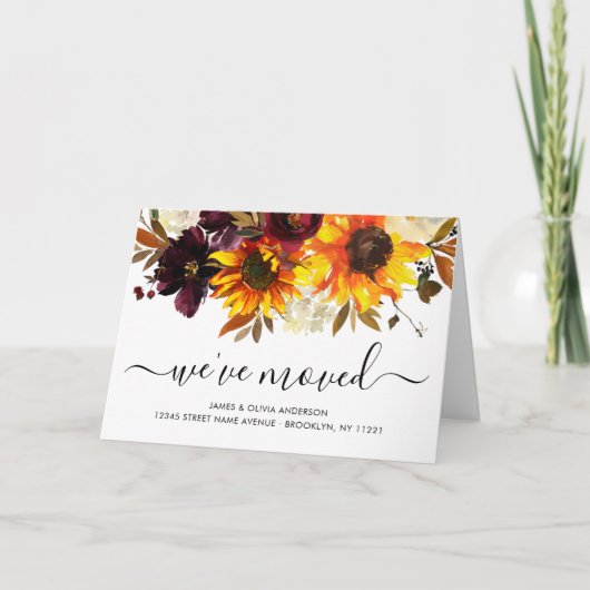 引っ越しましたオータムボホヒマワリ開花ズムービング 案内状 (正面)