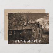 引っ越しましたオールドデクリピットバーンヴィンテージ写真 案内ポストカード (正面/裏面)