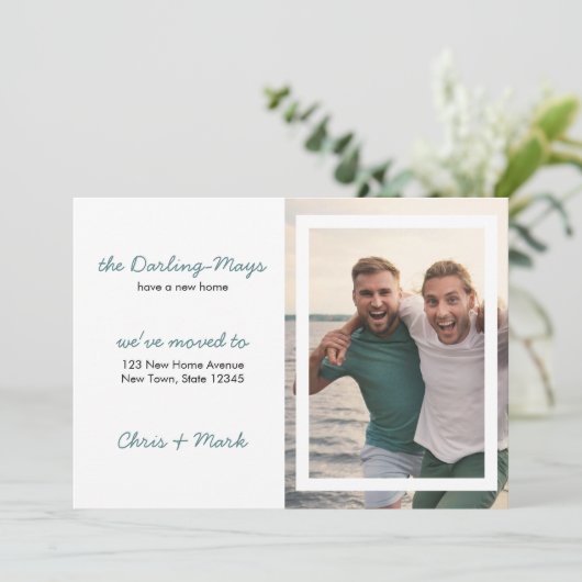 引っ越しましたカスタム写真モダンの新しいアドレス 案内状 (スタンド正面)