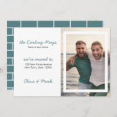 引っ越しましたカスタム写真モダンの新しいアドレス 案内状 (正面/裏面)