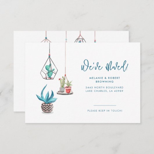 引っ越しましたカップルの動く発表 ノートカード (正面/裏面)