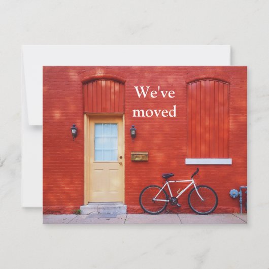 引っ越しましたカモダンウトレッドハウス自転車 案内状 (正面)