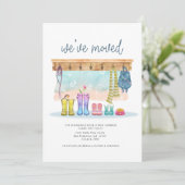 引っ越しましたカラフルの水彩移動 案内状 (スタンド正面)