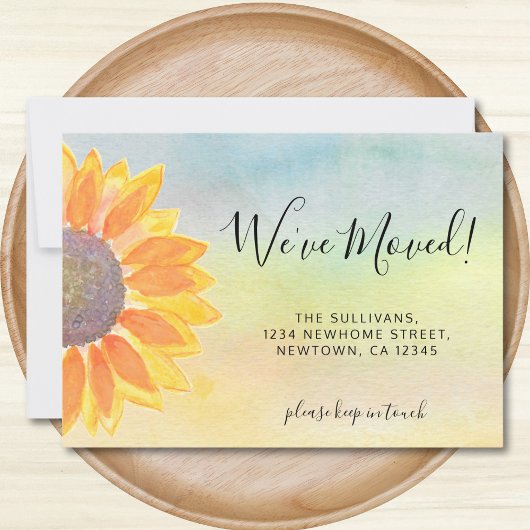 引っ越しましたカラフルひまわり移動告知 案内状