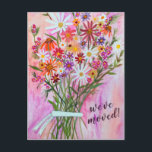引っ越しましたカラフルデイジーブーケニューホームアドル ポストカード<br><div class="desc">カスタマイズ後ろに自分の文字のカードだ!私の店をチェックするか、何かもし好きなことを教えてカスタムくれ!</div>